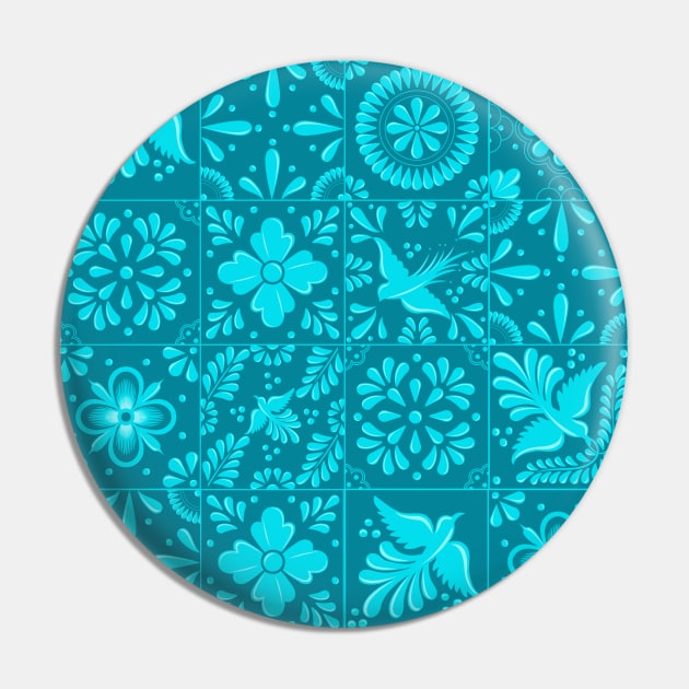 Mexican Light Blue Talavera Tile Pattern by Akbaly Pin by Akbaly