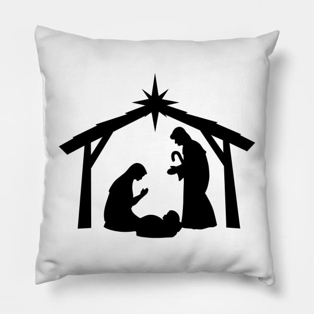 The Christmas Nativity Scene Pillow by Lady Lilac