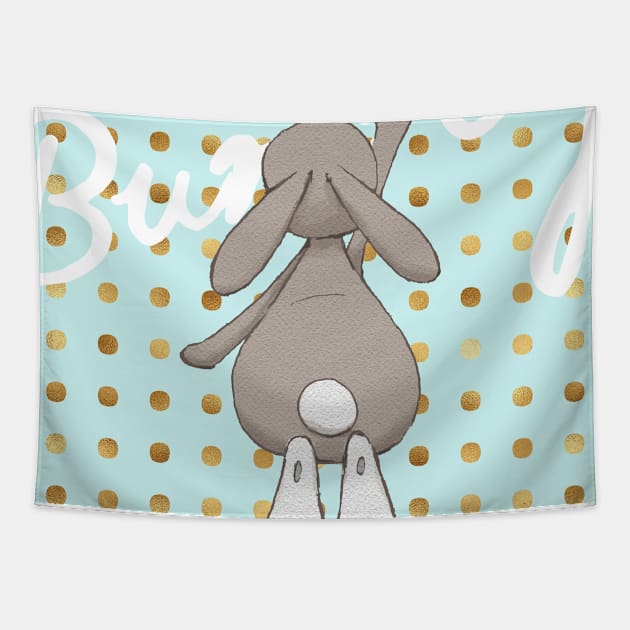 Little bunny on cute pattern Tapestry by NJORDUR