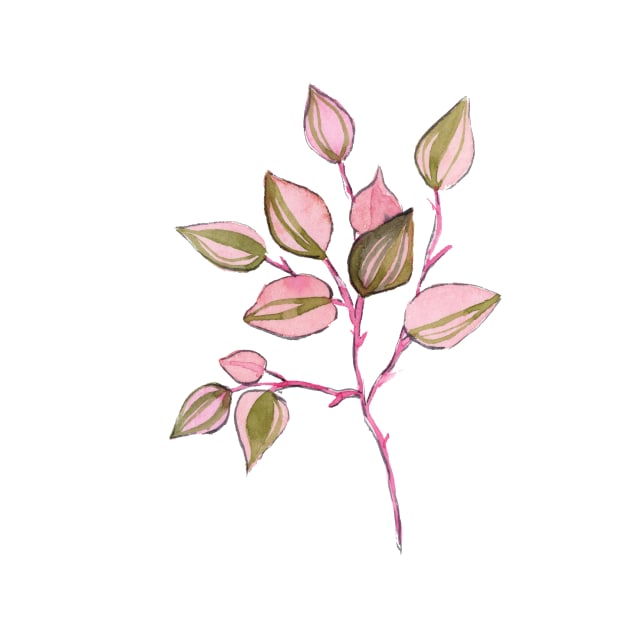 Pink and green leaves by Ellen Wilberg