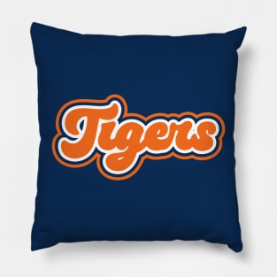 Retro Tigers Script Pillow