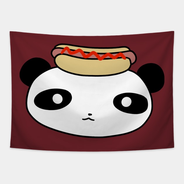 Hotdog Panda Face Tapestry by saradaboru