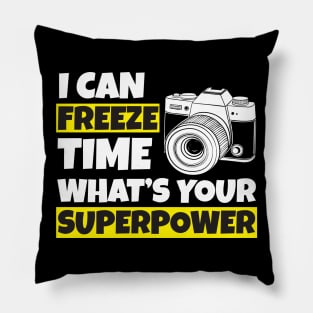 I Can Freeze Time Superpower-photographer christmas 2023 Pillow