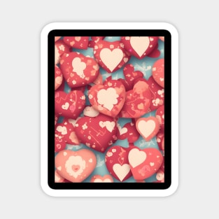 Red Heart Pattern Magnet