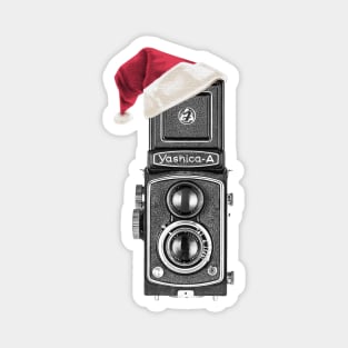 Christmas Vintage Camera with Santa hat Magnet