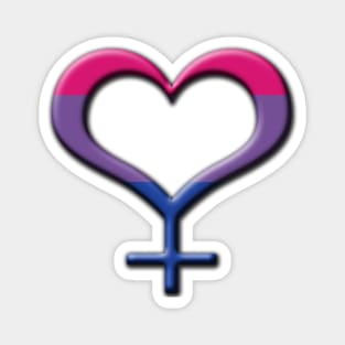 Heart-Shaped Bisexual Pride Female Gender Symbol Magnet