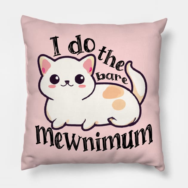 Bare Minimum Cat Pun Pillow by Mey Designs