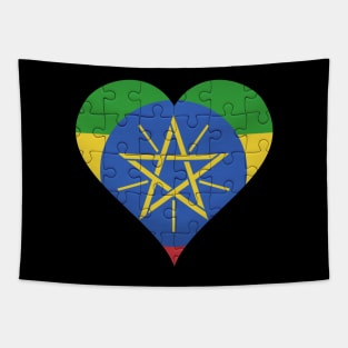 Ethiopian Jigsaw Puzzle Heart Design - Gift for Ethiopian With Ethiopia Roots Tapestry