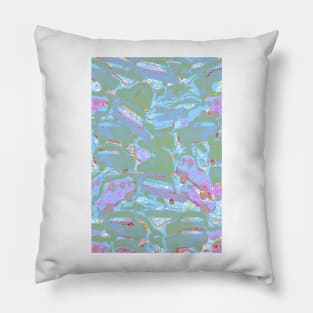 Turquoise Abstract Car Pattern Pillow