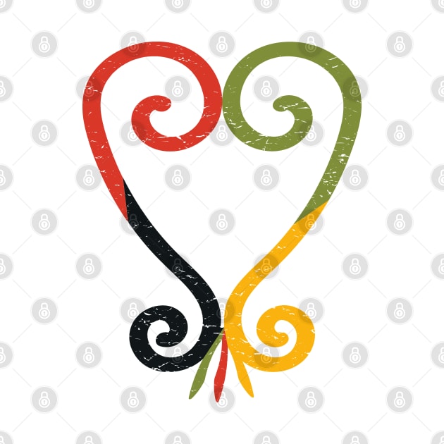 Sankofa Heart made in Pan African colors by tatadonets