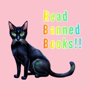 Batman says Read Banned Books! Rainbow Text T-Shirt