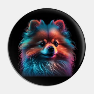 Neon Pomeranian Dog Pin