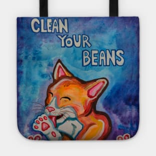 Clean Your Beans Kitty Cat Tote