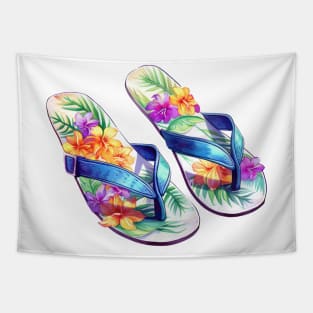 Watercolor Flip Flops #1 Tapestry