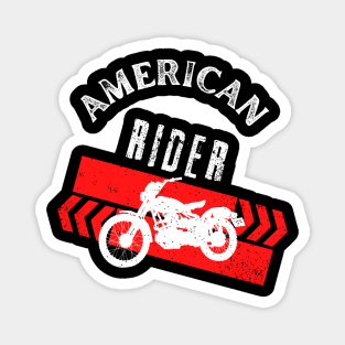 American Rider Motorcycle Vintage Biker Magnet