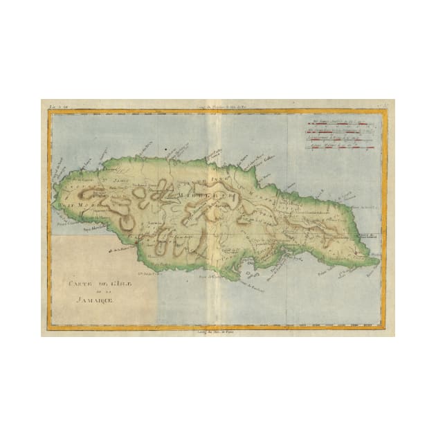 Vintage Map of Jamaica (1780) by Bravuramedia