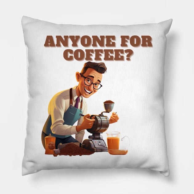 Coffee based design with a grinding reference to hard work Pillow by CPT T's