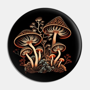 Cottagecore Psychedelic Magic Mushrooms Pin