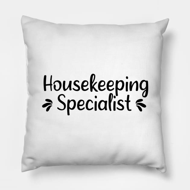 Housekeeping Cleaning lady Pillow by carolphoto