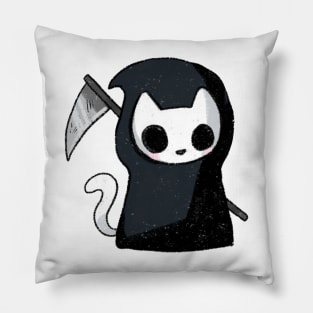 Grim reaper cat drawing Pillow