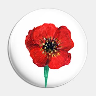 Red poppy flower, Floral Pin