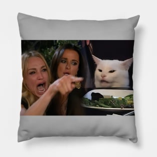 Woman Yelling at a Cat Pillow