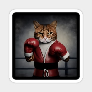 angry cat boxing Magnet