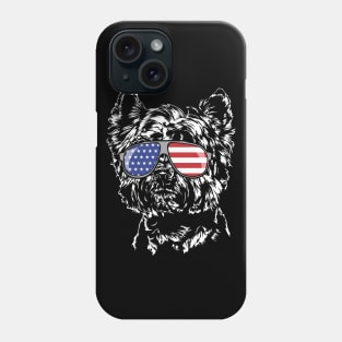 West Highland White Terrier American Flag sunglasses patriotic dog Phone Case