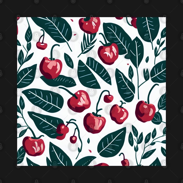 green red cherry pattern by FRH Design