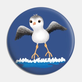 Cute baby sandpiper cartoon illustration Pin