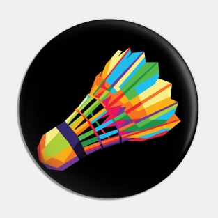 Colorful Shuttlecock (Badminton) in vector wpap pop art design Pin