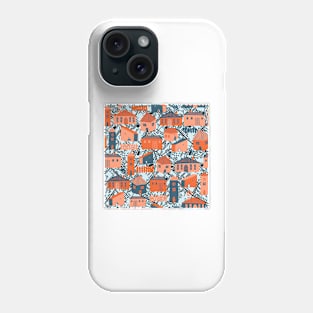 Different Houses with Background City Map Phone Case