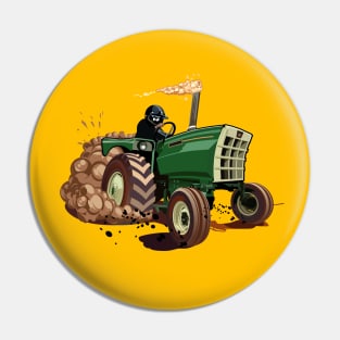 Cartoon race tractor Pin