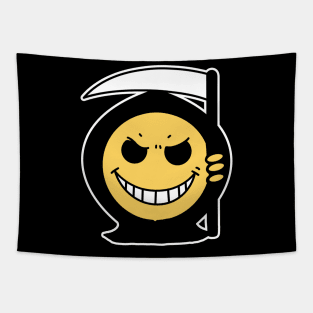 Smiley Face Emoji Grim Reaper Tapestry