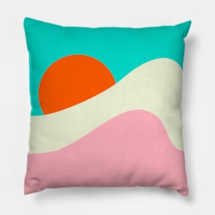 Retro Wave Mountains Pillow