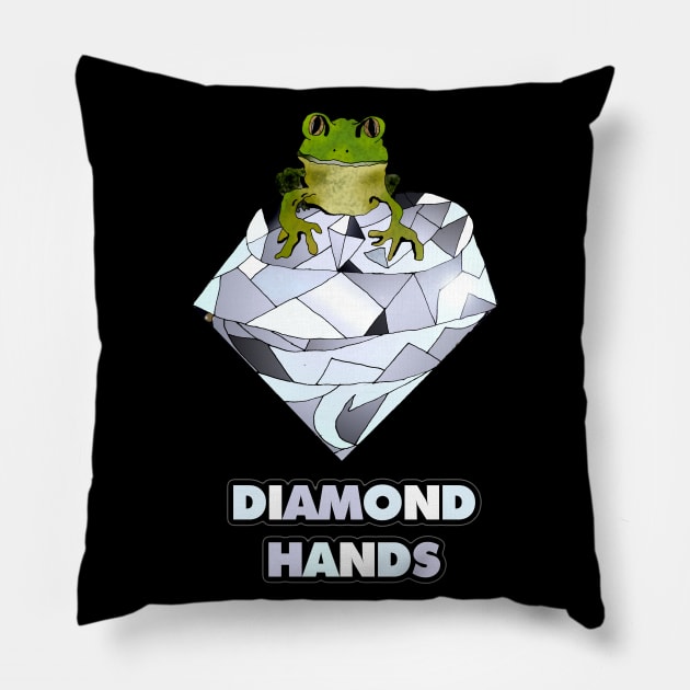 Diamond Hands Frog Pillow by IanWylie87