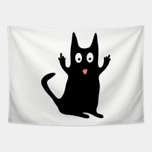 Funny Black Cat with Attitude Gift Tapestry