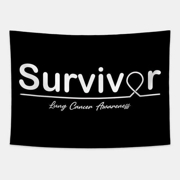 Lung Cancer Awareness Survivor Heartbeat Tapestry by KHANH HUYEN