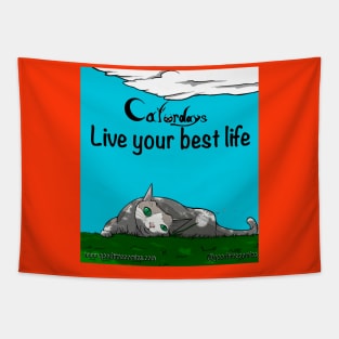 Live your best life caturdays Tapestry