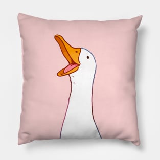 Happy White Duck Pillow