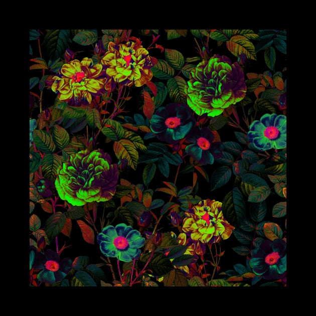 Floral Neon Garden by burcukorkmazyurek