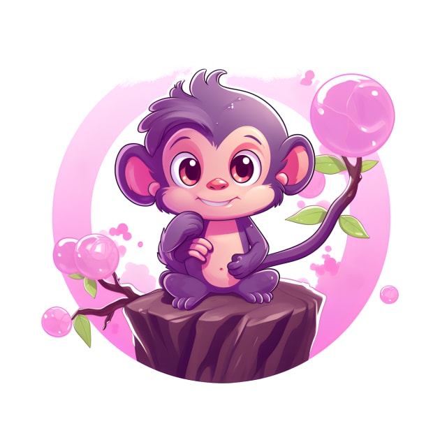 Purple Monkey in a Bubblegum Tree by cesspoolofcool