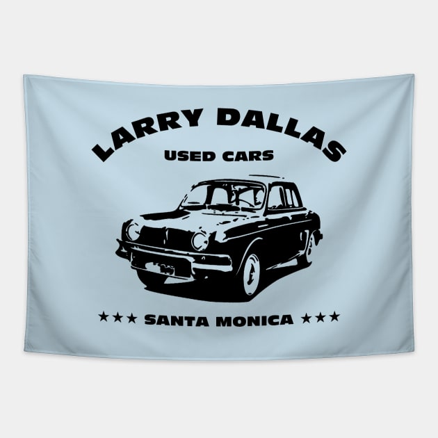 Larry Dallas Used Cars Tapestry by GloopTrekker