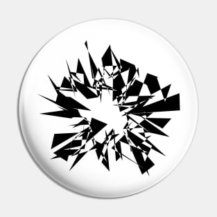 Geometric Abstract III Black and White Pin