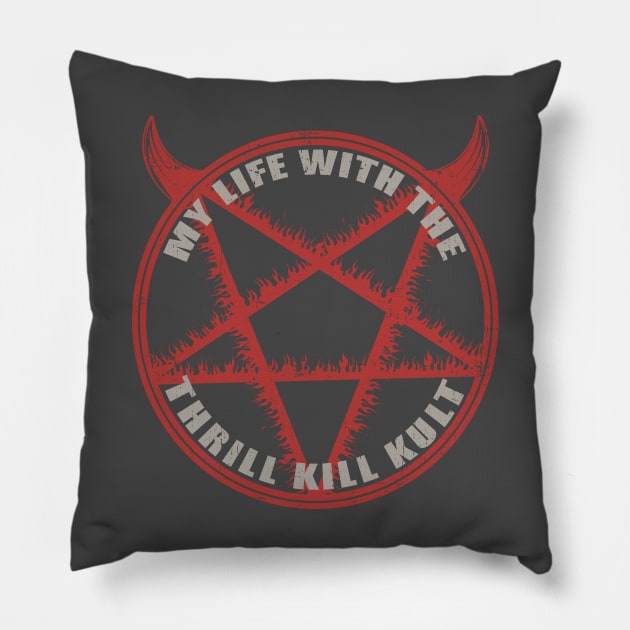 best star vintage best star vintage my life with the thrill kill kult Pillow by MemeFunStudio