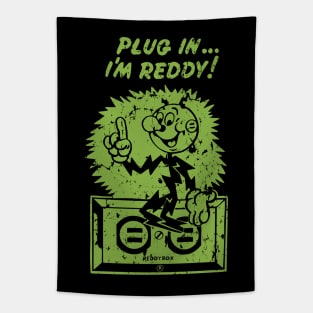 plug in reddy kilowatt distressed green Tapestry