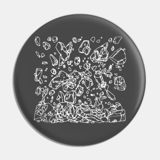 Falling Rocks drawing (white) Pin