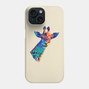 Funny Giraffe with Sunglasses in Bright Rainbow Colors Phone Case