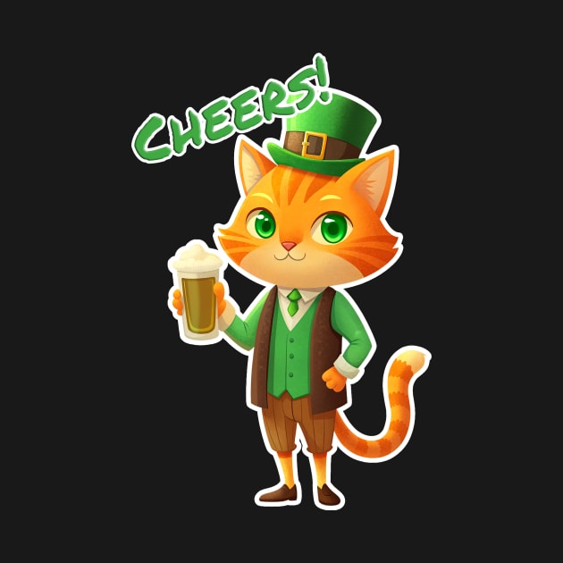 Lucky Cat Leprechaun Cheers! by Frim-Design