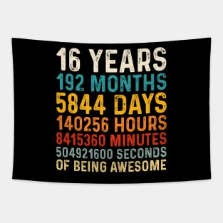 16 Years old of Being Awesome, 16th Birthday Gift Vintage Tapestry